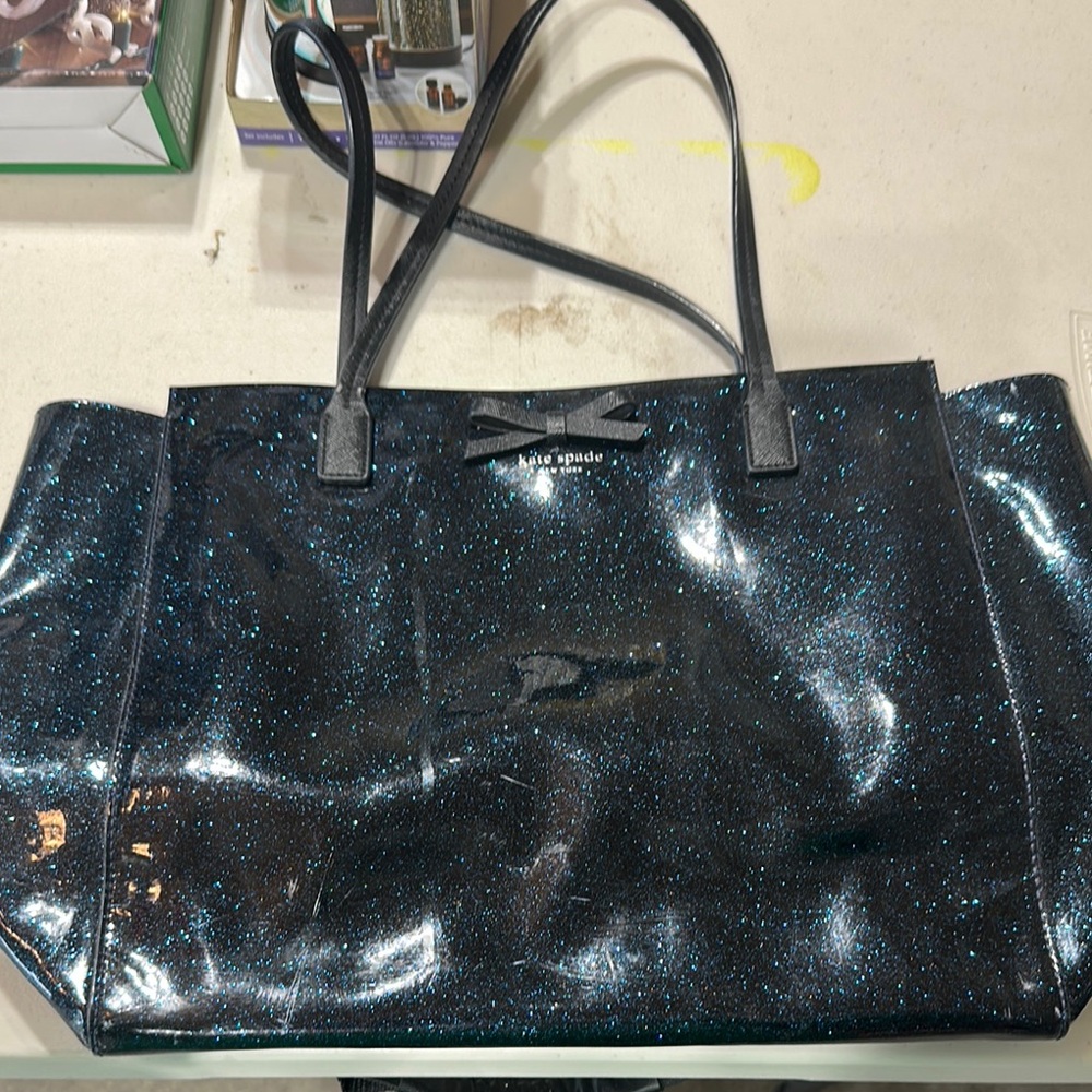 Kate Spade Black and Silver Shimmer Tote